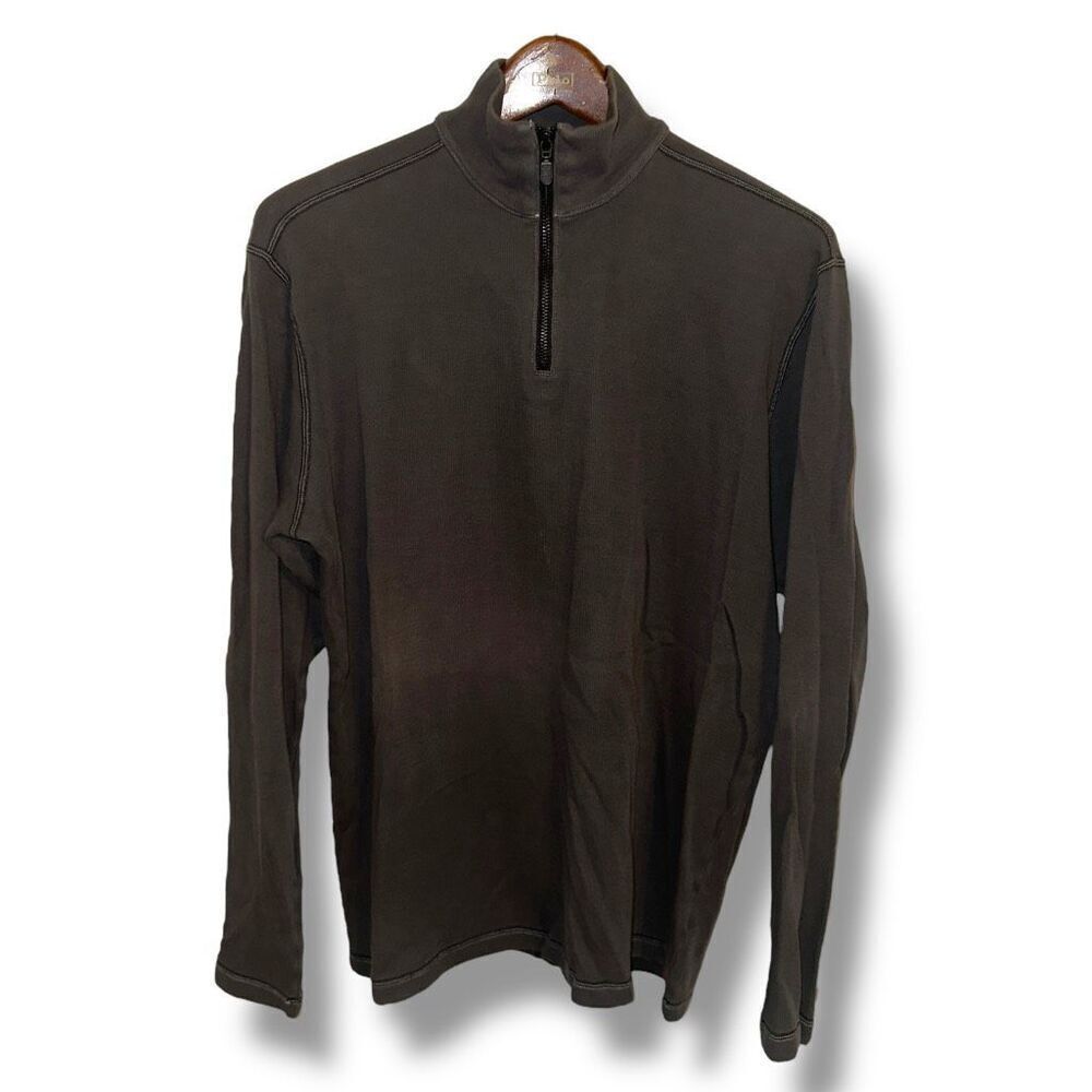 Agave Lux Rosario L/S Charcoal Gray Made in USA 1/4 Zip Sweatshirt Sz M